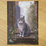 adorable cat cats kitten kitty black tabby ginger brown grey blue cute kawaii individual postcard postcards post card cards uk stationery shop store supplies gift gifts floral flowers ocean orange oranges