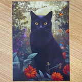 adorable cat cats kitten kitty black tabby ginger brown grey blue cute kawaii individual postcard postcards post card cards uk stationery shop store supplies gift gifts floral flowers ocean orange oranges