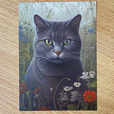 OUTDOOR CAT Individual Kitty POSTCARD & STICKERS/ENVELOPES
