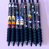 black fineline ink gel pen pens barrel halloween spooky cute kawaii click slim slimline black haunted house ghost ghosts fine line uk stationery shop store supplies planner addict addicts 