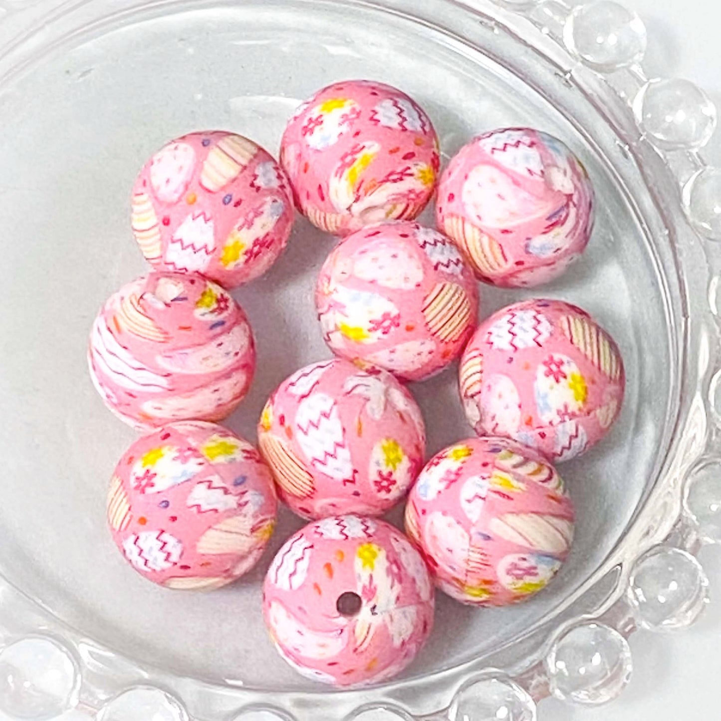 EASTER SILICONE BEADS 12mm 15mm 18mm & 23mm EGG DAISY GNOME BUNNY+