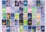 MINI DECORATIVE PAPER PAD WITH VELLUM AND SCRAPBOOKING PAPER, SMALL JOURNALING EPHEMERA FANTASY STATIONERY UK pastel glowing jars, moons, dreamy skies