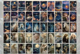 MINI DECORATIVE PAPER PAD WITH VELLUM AND SCRAPBOOKING PAPER, SMALL JOURNALING EPHEMERA FANTASY STATIONERY UK rich magical scenes with figures, animals and fantasy worlds