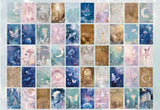 MINI DECORATIVE PAPER PAD WITH VELLUM AND SCRAPBOOKING PAPER, SMALL JOURNALING EPHEMERA FANTASY STATIONERY UK soft ethereal colours with butterflies, stars and dreamlike textures