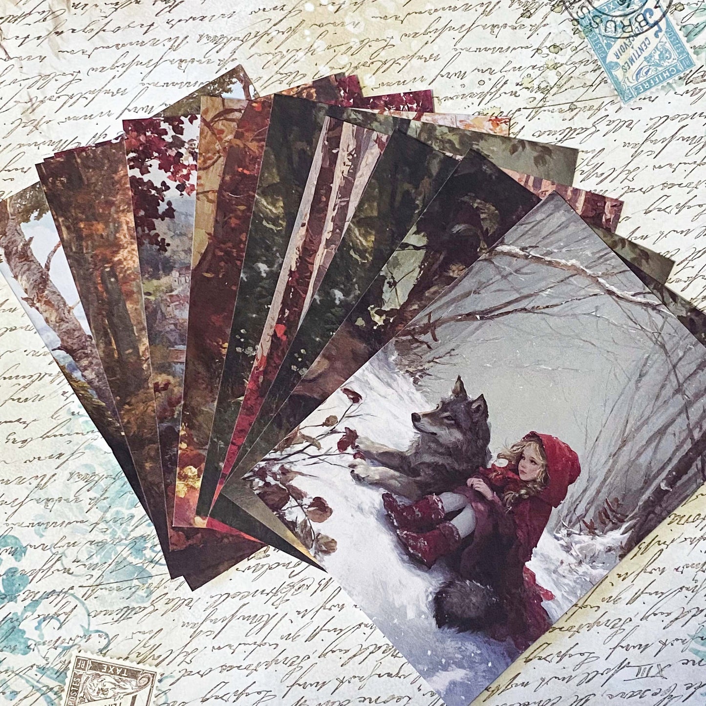 little red riding hood and the wolf paper pack vintage fairytale ephemera woodland jornaling paper set uk