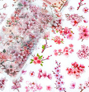 clear plastic cherry blossom blossoms pink white flower flowers floral sticker stickers pack sheet uk cute kawaii pretty stationery store shop planner supplies addict delicate bloom blooms spring springtime