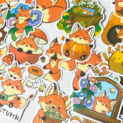 fox foxes squirrel squirrels woodland forest animal animals laptop sticker stickers set uk cute kawaii autumn fall leaves trees floral flowers pretty gift gifts lever lovers