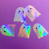 halloween large big jumbo packaging packing sticker stickers holo holographic foil glitter glittery seals 30mm ghost ghosts bat bats spooky pumpkin pumpkins cute  kawaii craft supplies shop store stationery