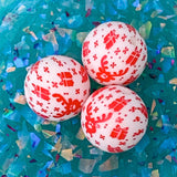 CHRISTMAS SILICONE BEADS 15mm Red White & Black