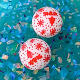 CHRISTMAS SILICONE BEADS 15mm Red White & Black