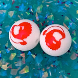CHRISTMAS SILICONE BEADS 15mm Red White & Black
