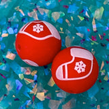 CHRISTMAS SILICONE BEADS 15mm Red White & Black