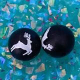 CHRISTMAS SILICONE BEADS 15mm Red White & Black