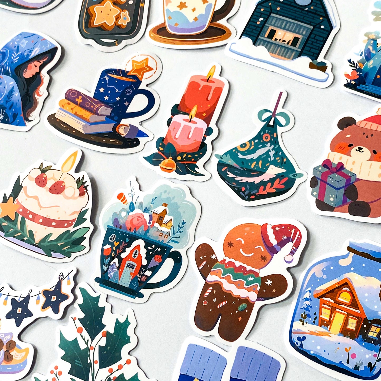 RETRO HYGGE CHRISTMAS Laptop / Decorative Stickers Set 12+