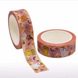 uk washi tape tapes roll rolls 10m 10 metre cat cats kitten kitty dog dogs puppy puppies cute kawaii stationery owl owls pumpkin halloween foil long pretty spooky black cat moon 