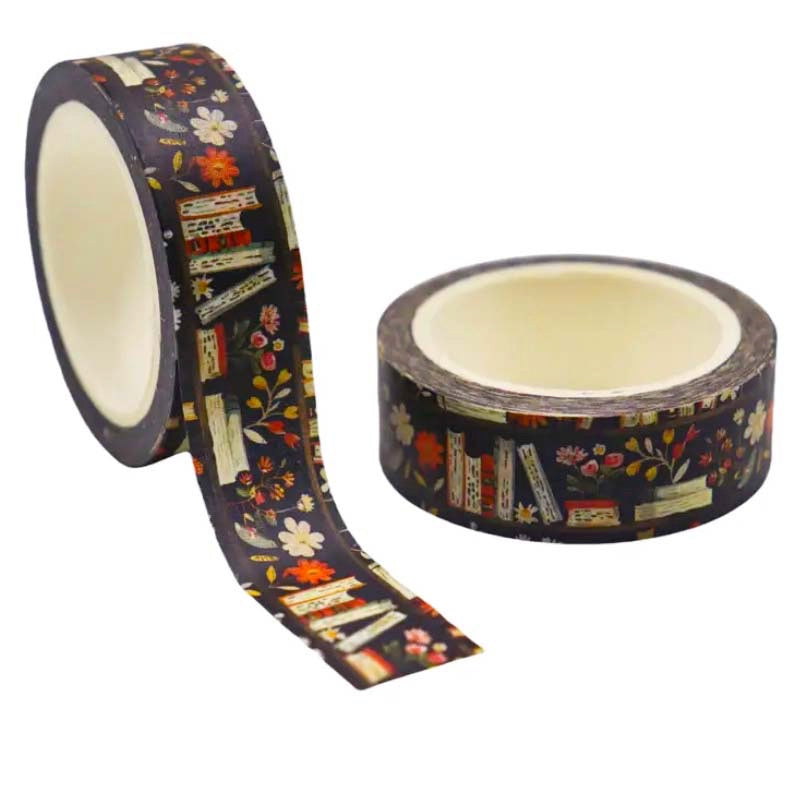 10m 10 metre washi tape tapes roll rolls uk cute kawaii spring floral flower flowers pretty stationery store shop green pink red cherry cherries rose roses book books bookshelf bookshelves reading coffee drink drinks red bloom blooms