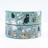 uk washi tape tapes roll rolls 10m 10 metre cat cats kitten kitty dog dogs puppy puppies cute kawaii stationery owl owls pumpkin halloween foil long pretty spooky black cat moon 
