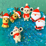 CHRISTMAS SILICONE BEADS 15mm to 32mm -Santa Tree Animals Cookie +