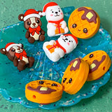 CHRISTMAS SILICONE BEADS 15mm to 32mm -Santa Tree Animals Cookie +