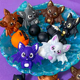 jumbo silicone bead beads uk cute kawaii soft touch jewellery making supplies shop store craft crafts halloween spooky bat bats gnome pumpkin pumpkins black brown purple white grey metallic cat cats orange large jumbo very big make your own pen pens build beaded