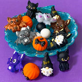 jumbo silicone bead beads uk cute kawaii soft touch jewellery making supplies shop store craft crafts halloween spooky bat bats gnome pumpkin pumpkins black brown purple white grey metallic cat cats orange large jumbo very big make your own pen pens build beaded