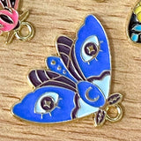 ORNATE MOTH or BUTTERFLY Gold Tone ENAMEL CHARM