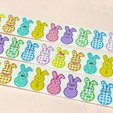 cute kawaii easter spring bunny bunnies rabbit rabbits glossy large big sticker stickers seal seals uk packaging supplies shop store stationery pretty colourful patterned gingham 30mm tall