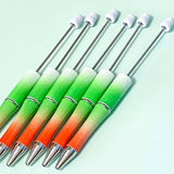 ombre pen pens base blank uk cute kawaii stationery beaded pen make your own build create gift gifts glitter glittery bases black ball[point ink stationery shop lilac green orange pastel rainbow ombre gradient