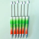 ombre pen pens base blank uk cute kawaii stationery beaded pen make your own build create gift gifts glitter glittery bases black ball[point ink stationery shop lilac green orange pastel rainbow ombre gradient