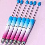ombre pen pens base blank uk cute kawaii stationery beaded pen make your own build create gift gifts glitter glittery bases black ball[point ink stationery shop lilac green orange pastel rainbow ombre gradient