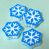 BLUE SNOWY JUMBO CHRISTMAS Wooden Beads 15mm to 20mm