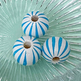 BLUE SNOWY JUMBO CHRISTMAS Wooden Beads 15mm to 20mm