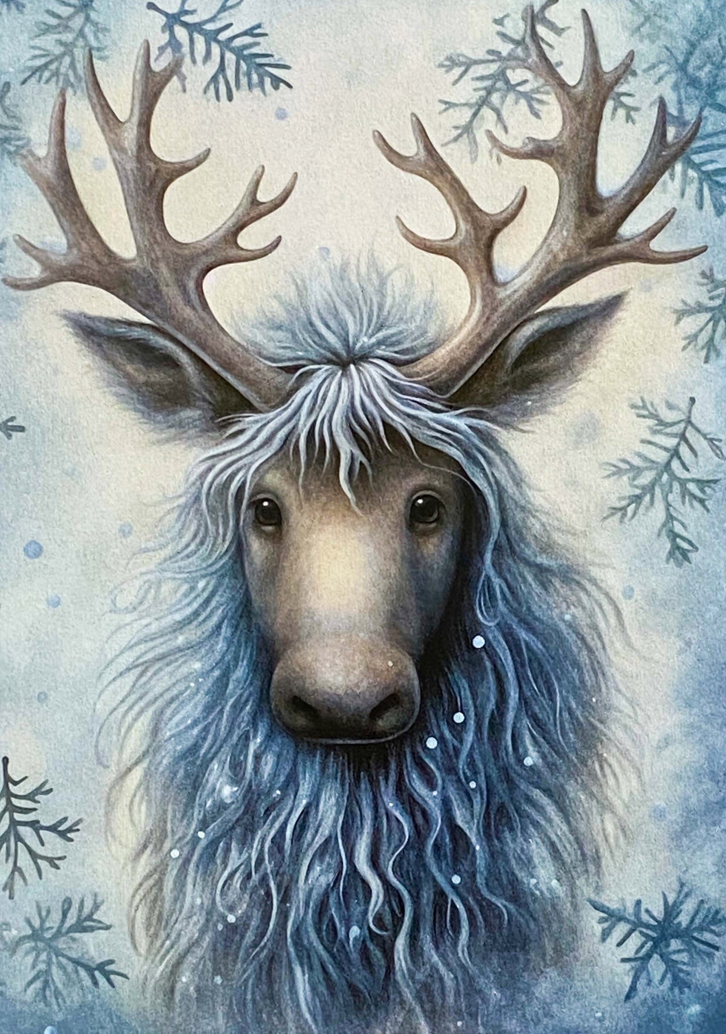 winter wintry snow snowy frost ice cold animal animals postcard postcards cards post card uk cute kawaii stationery supplies shop store blue deer moose fox arctic seal seals bear polar bears bunny rabbit rabbits hare owl owls deer leopard penguin raccoon