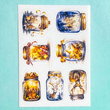 magic magical jar jars bottle bottles snow snowy festive christmas sticker stickers sheet bargain fun cute kawaii stationery shop store uk gold golden pretty star snowmen snowman globe winter planner