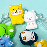 chunky silicone bead beads jumbo large big for build your own making beaded pen pens uk cute kawaii frog frogs elephant elephants koala bear bears koalas penguin penguins blue green grey stationery craft supplies shop store lamb white cat yellow kitty tiger 