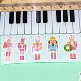 nutcracker nutcrackers soldier soldiers pink blue christmas sticker stickers seal seals stationery shop store uk cute kawaii packaging supplies pretty festive die cut cuts glossy white pack of 30mm tall slim retro vintage kitsch