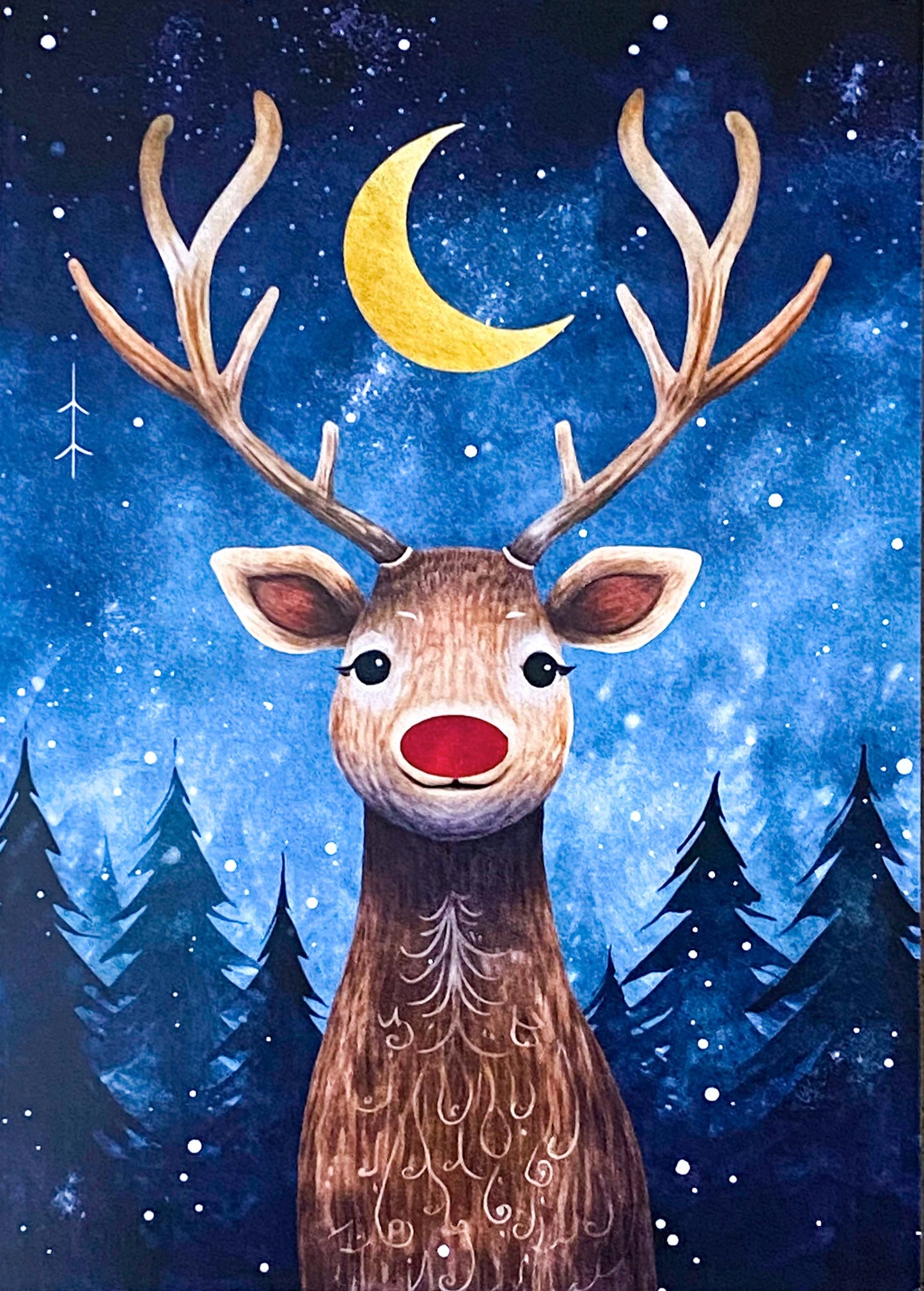 STARRY SKY FESTIVE POSTCARD & Stickers