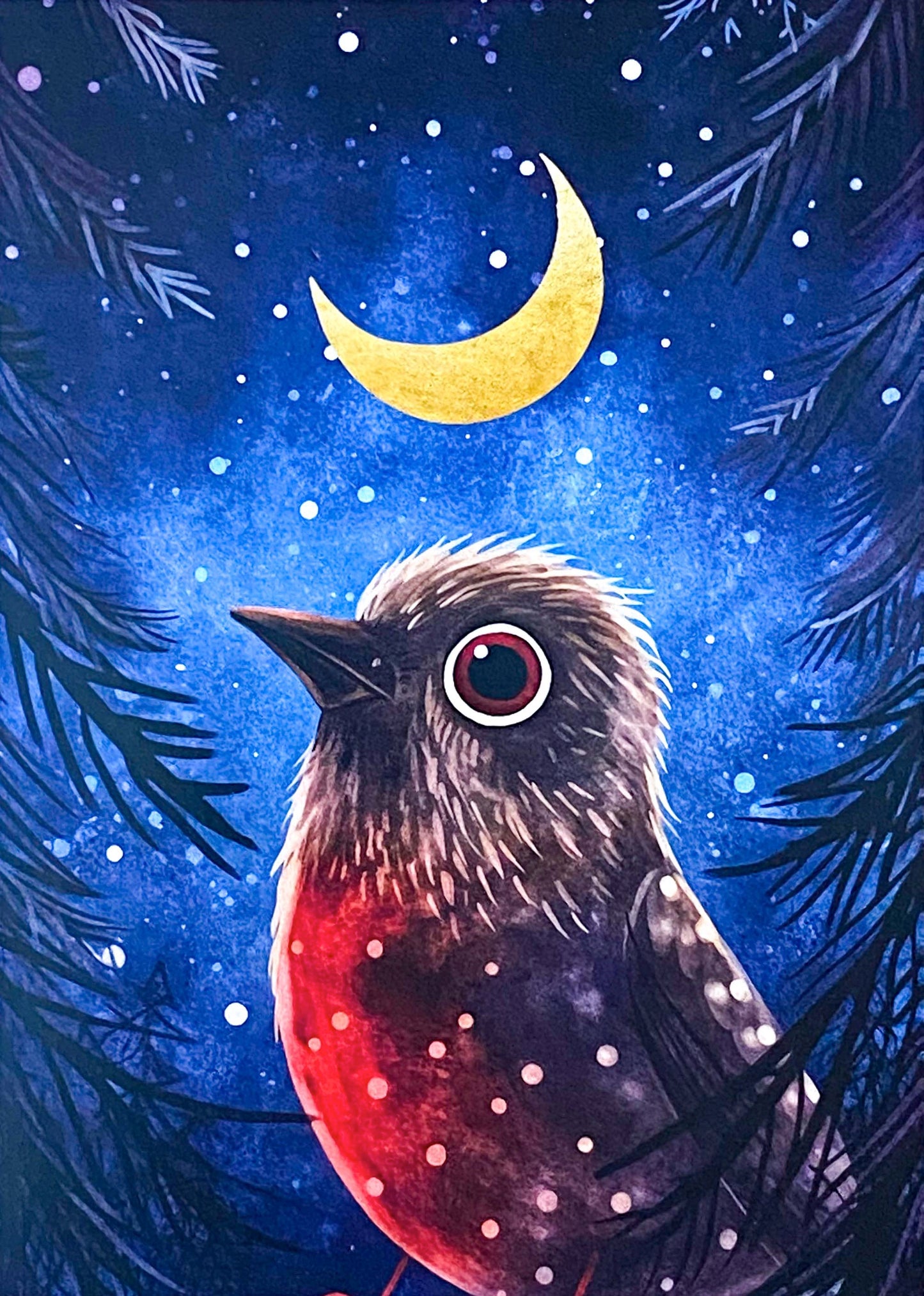 STARRY SKY FESTIVE POSTCARD & Stickers