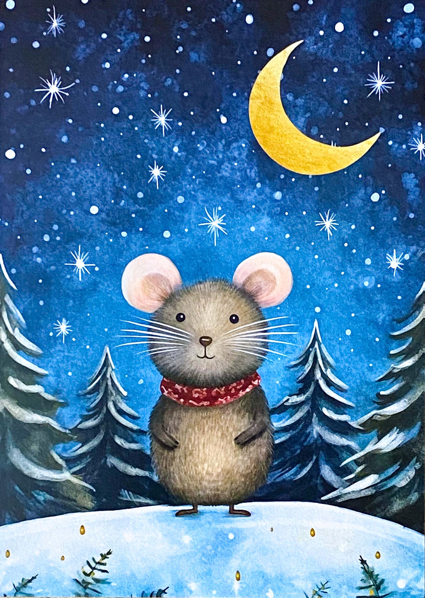 STARRY SKY FESTIVE POSTCARD & Stickers