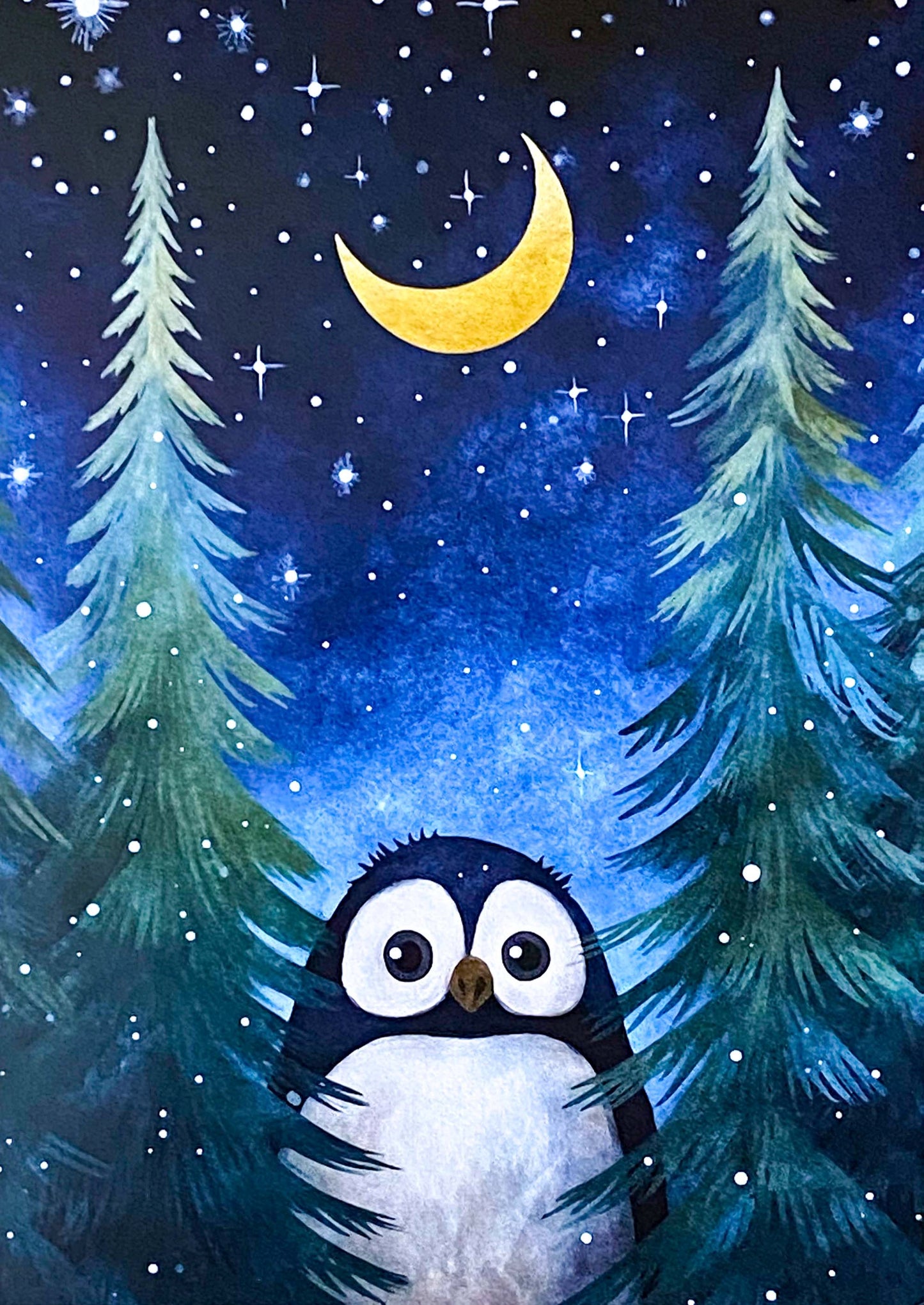 STARRY SKY FESTIVE POSTCARD & Stickers