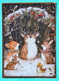 festive christmas woodland animal animals cute kawaii postcard postcards card cards fox foxes rabbit rabbits tree trees bear bears polar deer reindeer mice mouse snow snowman snowmen individual stationery shop store planner addict stickers envelope envelopes kraft