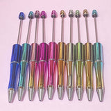colourful ombre metallic glossy pearl foil foiled pen base bases blank blanks uk cute kawaii beaded pen pens black ballpoint ink refillable shiny ombre gold silver turquoise blue green pink cerise hot stationery craft supplies shop store make your own