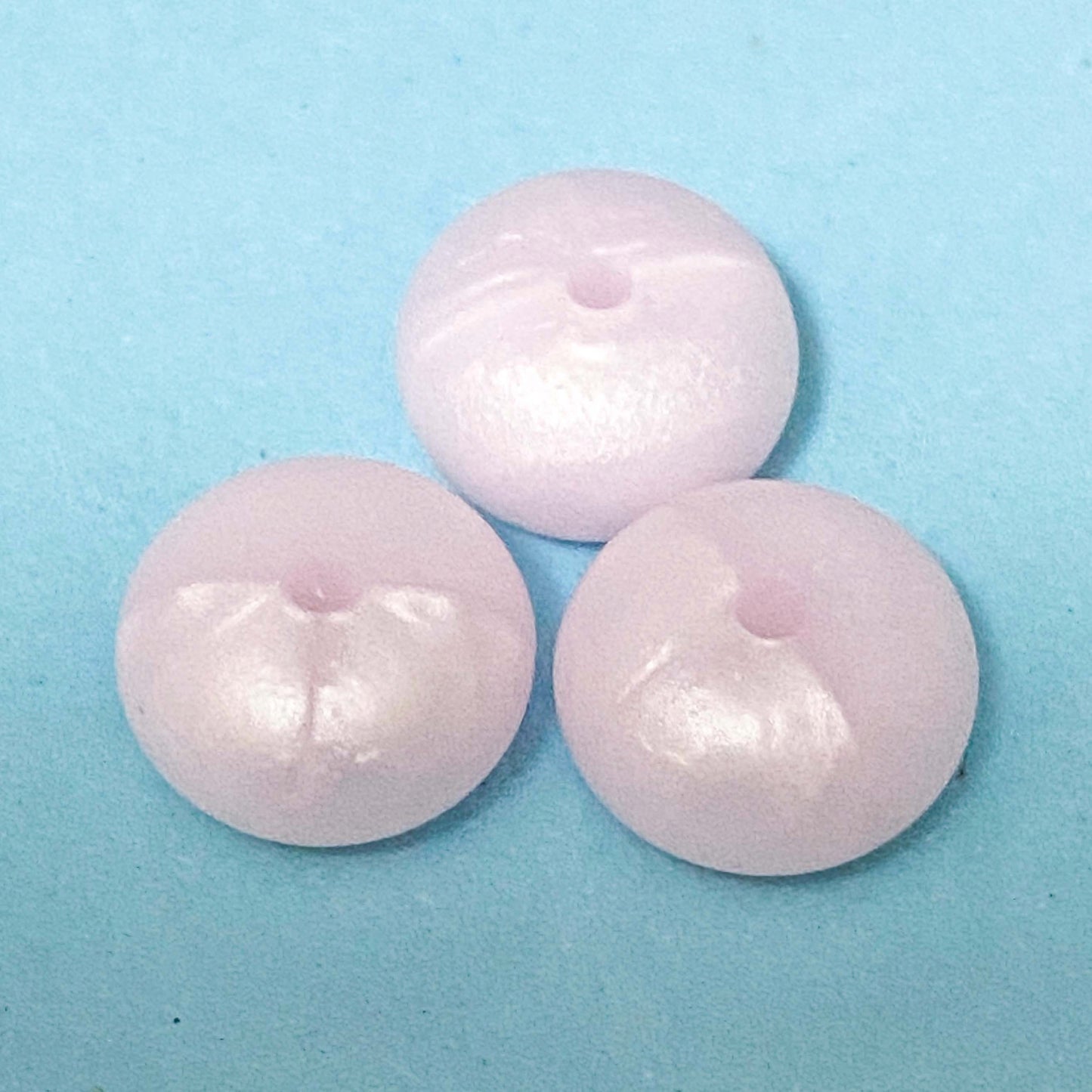 CHUNKY SILICONE BEAD BEANS SPACER DISC 15mm x 8mm MARBLE & PEARLY x 2