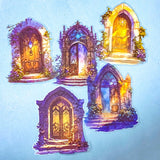 clear plastic doorway magical stickers with a fairytale theme