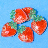 large red fruit fruits faceted sparkly glossy acrylic flatback flat back backs fb fbs flatbacks embellishments uk cute kawaii craft supplies strawberry strawberries cherry cherries peach peaches water melon watermelon pretty  chunky large