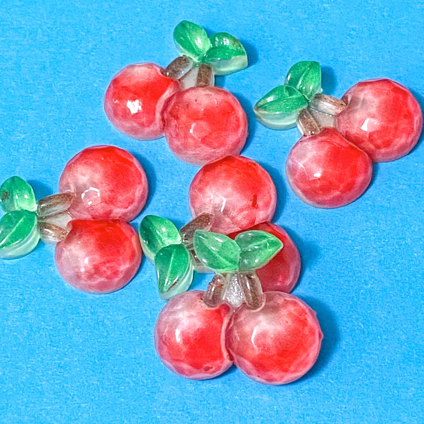 large red fruit fruits faceted sparkly glossy acrylic flatback flat back backs fb fbs flatbacks embellishments uk cute kawaii craft supplies strawberry strawberries cherry cherries peach peaches water melon watermelon pretty  chunky large