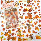 AUTUMN WOODLAND Clear Plastic Sticker Sheet/s 8 or Pack Leaf Leaves