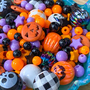 halloween spooky bead beads small large big 15mm 16mm wood wooden ceramic acrylic iridescent ab black white orange purple colours uk cute kawaii craft supplies shop store star stars little round skull skulls pumpkin pumpkins jack