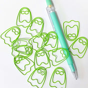 bright green large jumbo big paper clip clips metal ghost ghosts halloween spooky planner supplies accessory cute kawaii stationery gift gifts uk store shop