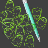 bright green large jumbo big paper clip clips metal ghost ghosts halloween spooky planner supplies accessory cute kawaii stationery gift gifts uk store shop